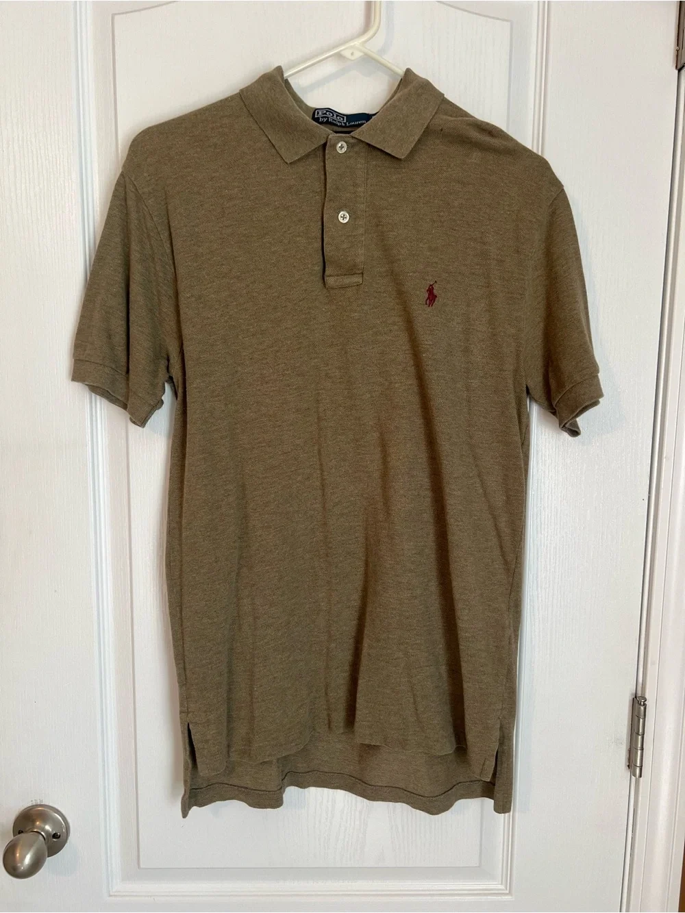 Ralph Lauren Men's Polo in Olive with Burgundy Pony